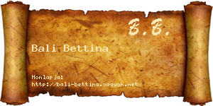 Bali Bettina névjegykártya