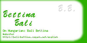 bettina bali business card